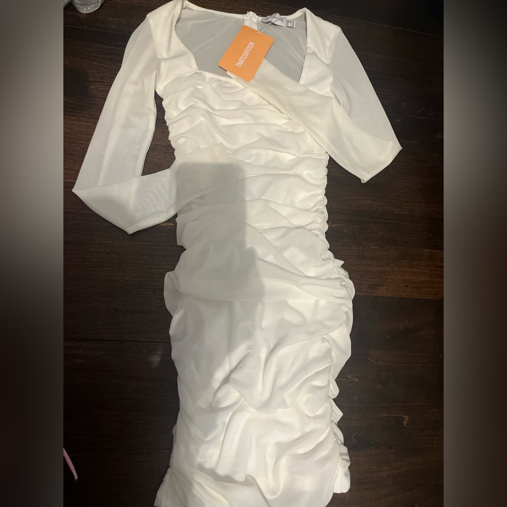 white long sleeve dress from thatssofetch